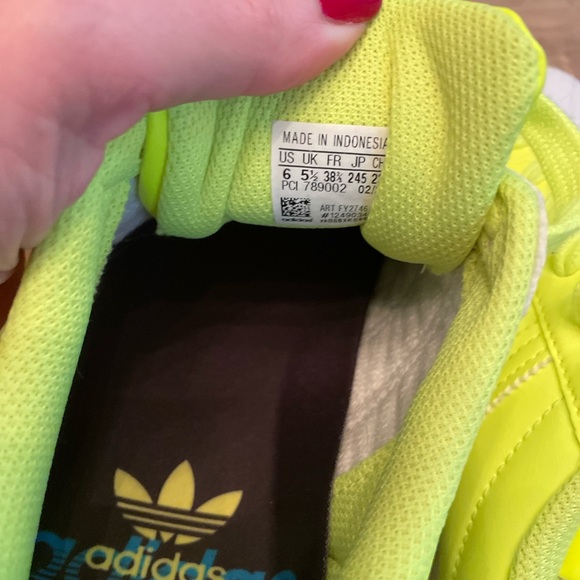Neon Solar Yellow Adidas Superstar - Never Worn - Picture 6 of 7